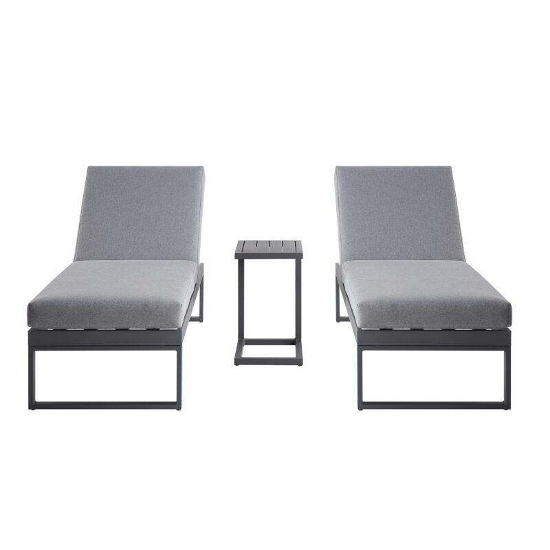 Albany Aluminium Sun Lounger and Side Table Set, Grey - Image 6