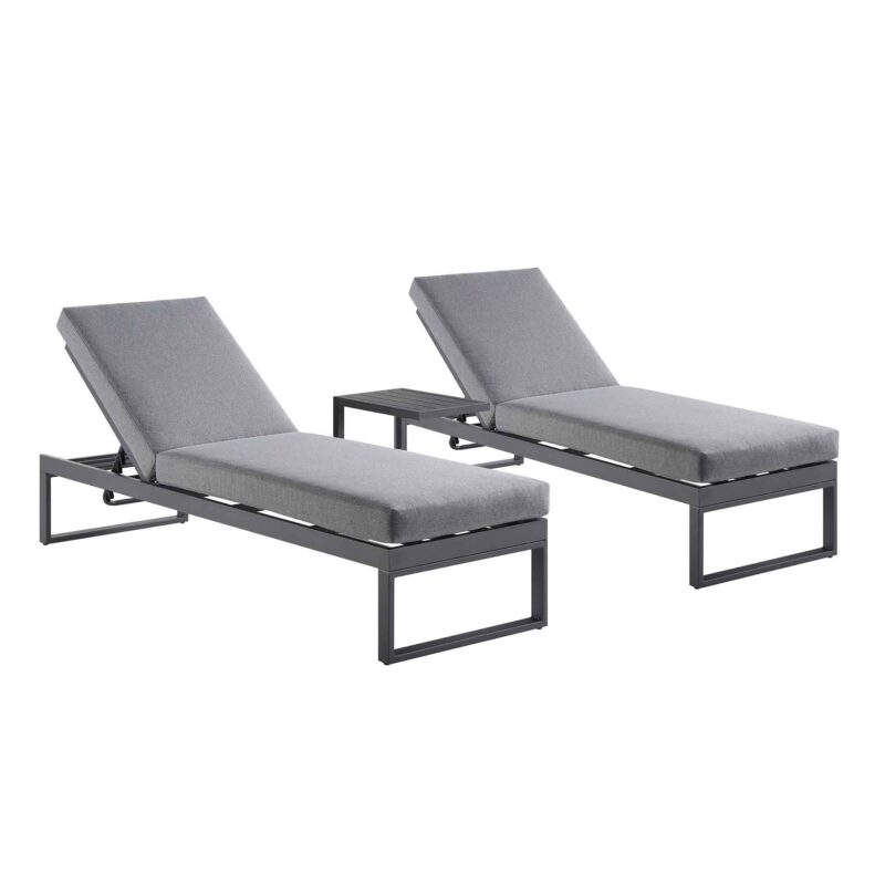 Albany Aluminium Sun Lounger and Side Table Set, Grey - Image 7