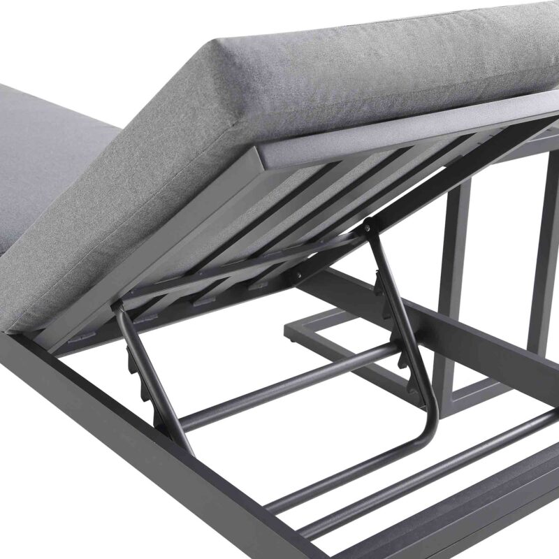 Albany Aluminium Sun Lounger and Side Table Set, Grey - Image 9