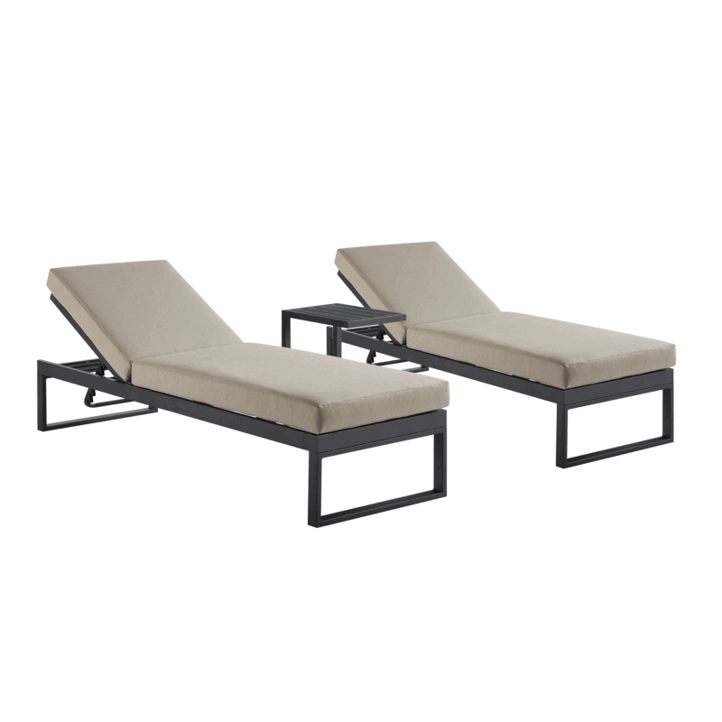 Albany Aluminium Sun Lounger and Side Table Set, Taupe - Image 3