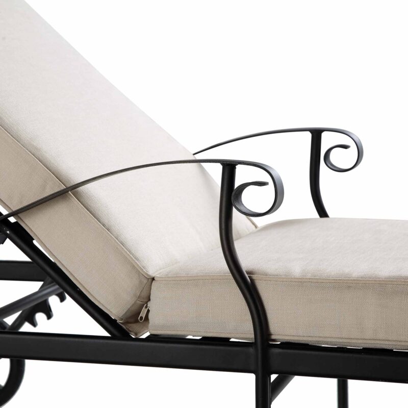 Haymes Metal Sun Lounger with Wheels - Image 9