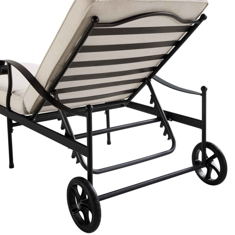 Haymes Metal Sun Lounger with Wheels - Image 11