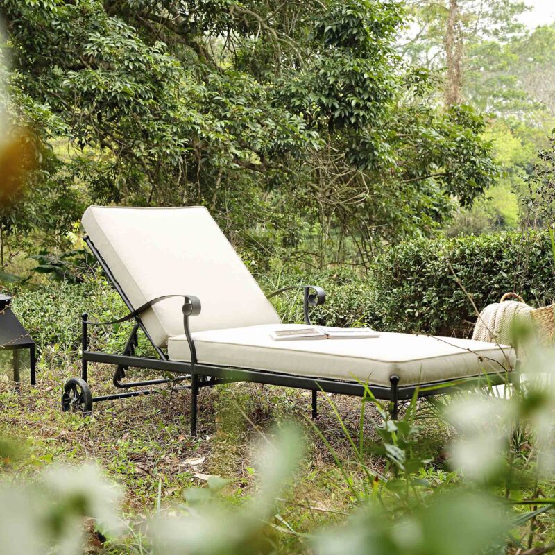 Haymes Metal Sun Lounger with Wheels - Image 2