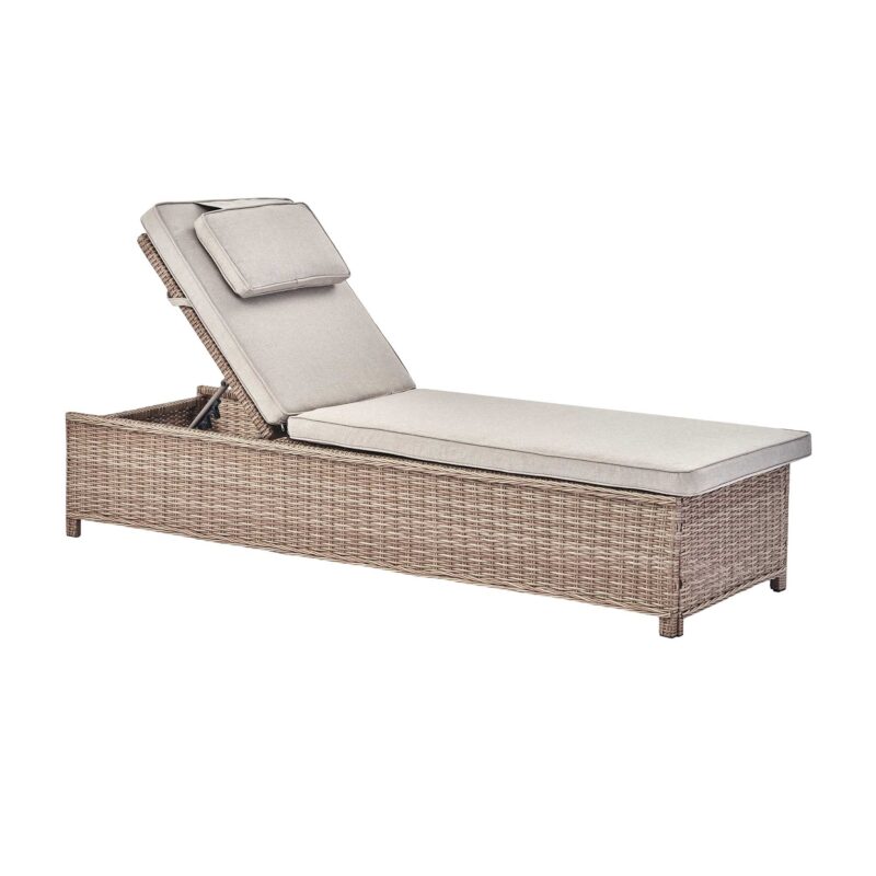 Hampshire Round Wicker Rattan Sun Lounger, Natural - Image 4
