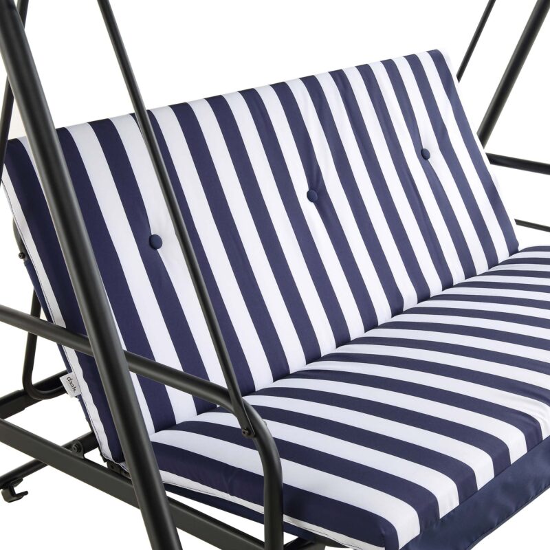 Champneys Outdoor Reclining Swing with Canopy, Blue Striped - Image 10