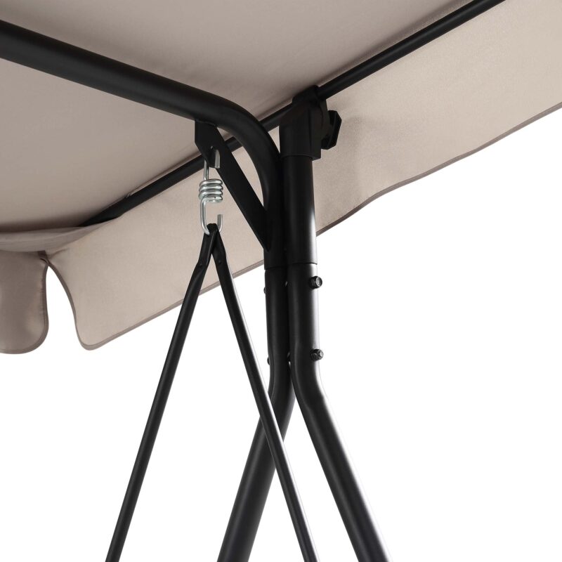 Champneys Outdoor Reclining Swing with Canopy, Taupe Striped - Image 14