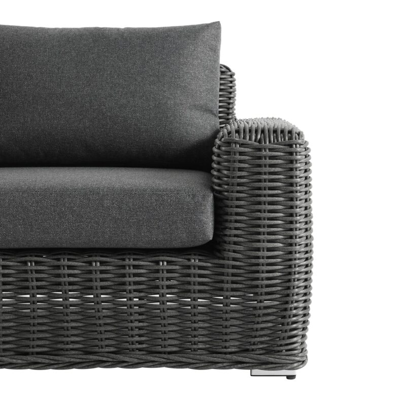 Bellagio Round Wicker Outdoor 1-Seater Sofa, Dark Grey - Image 12