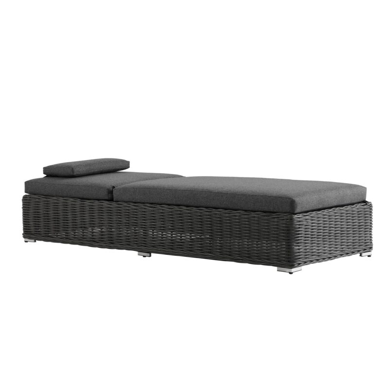 Bellagio Round Wicker Sun Lounger with Headrest, Dark Grey - Image 7