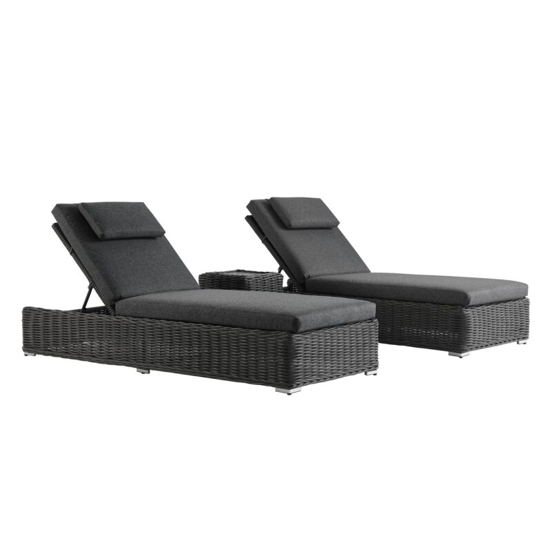 Bellagio Round Wicker Sun Lounger with Headrest, Dark Grey - Image 8