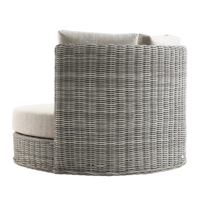 Bellagio Round Wicker Swivel Daybed, Light Grey - Image 6