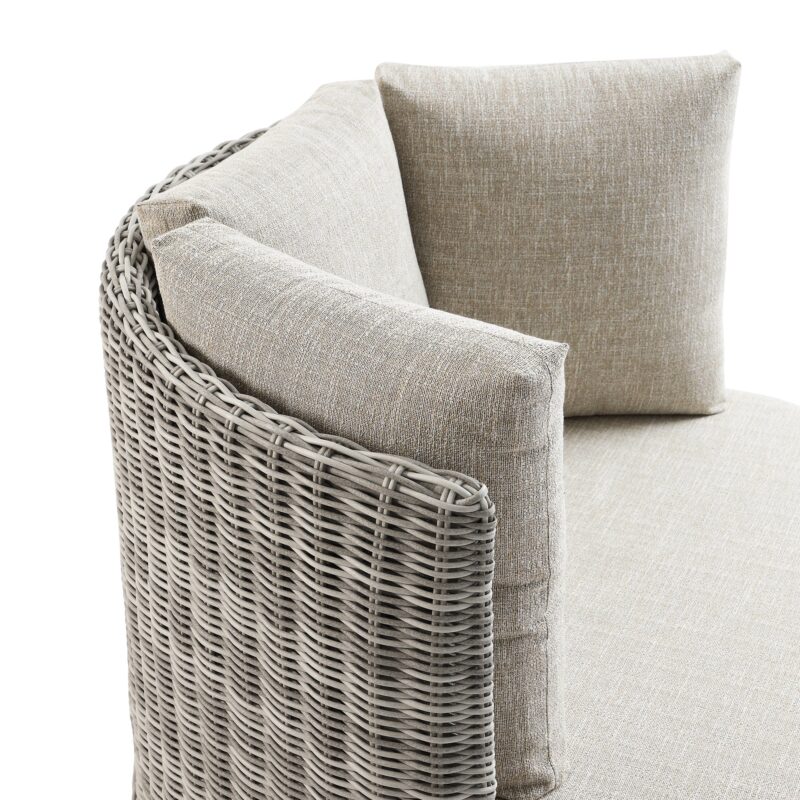 Bellagio Round Wicker Swivel Daybed, Light Grey - Image 11