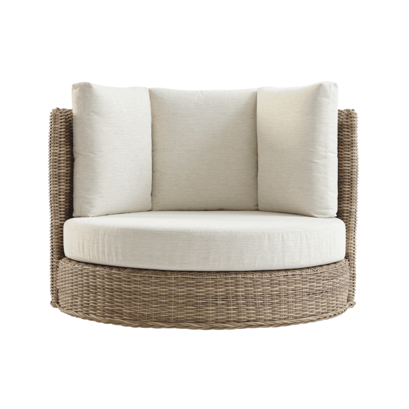 Bellagio Round Wicker Swivel Daybed, Natural - Image 4