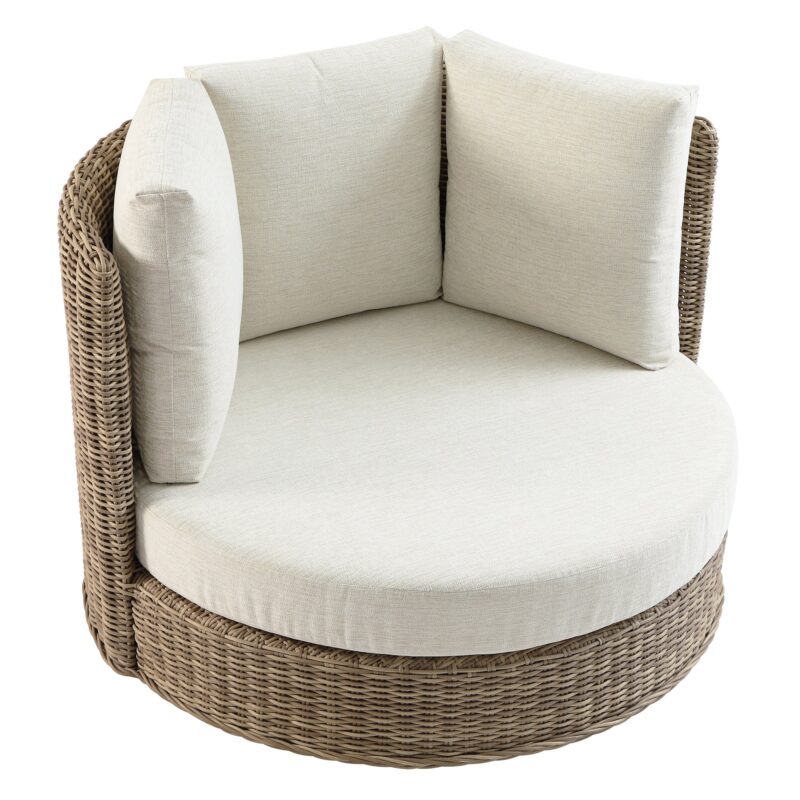Bellagio Round Wicker Swivel Daybed, Natural - Image 2