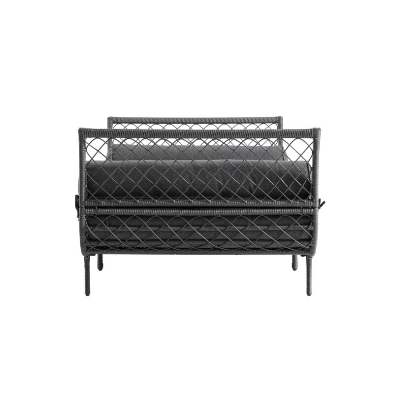 Willowbrook Lattice Weave Rattan Daybed, Dark Grey - Image 5