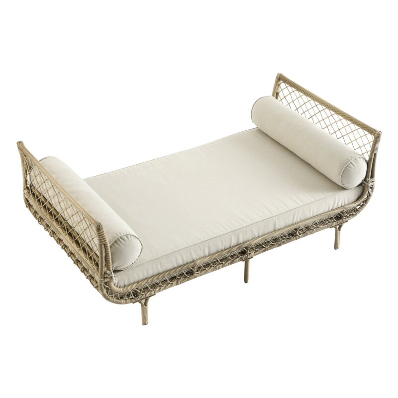 Willowbrook Lattice Weave Rattan Daybed, Natural - Image 12