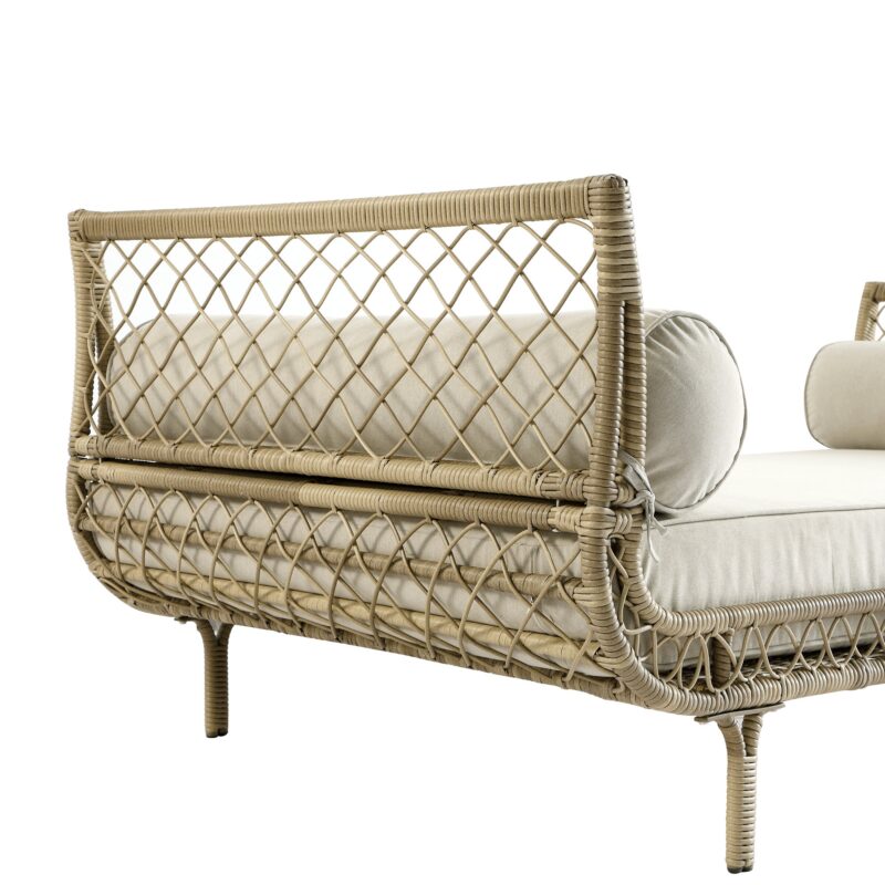 Willowbrook Lattice Weave Rattan Daybed, Natural - Image 15