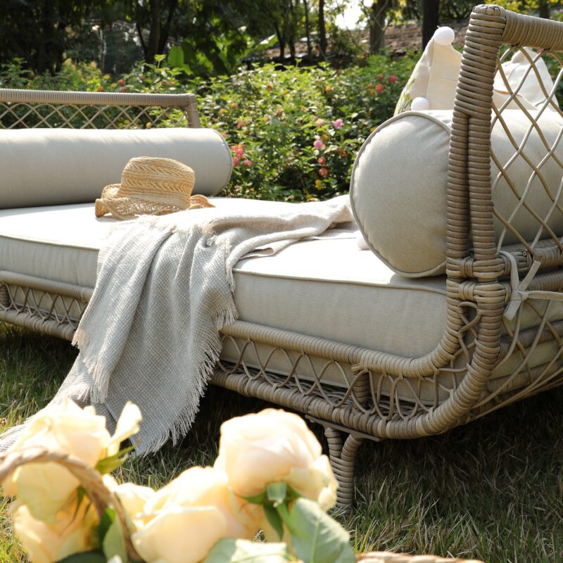 Willowbrook Lattice Weave Rattan Daybed, Natural - Image 5