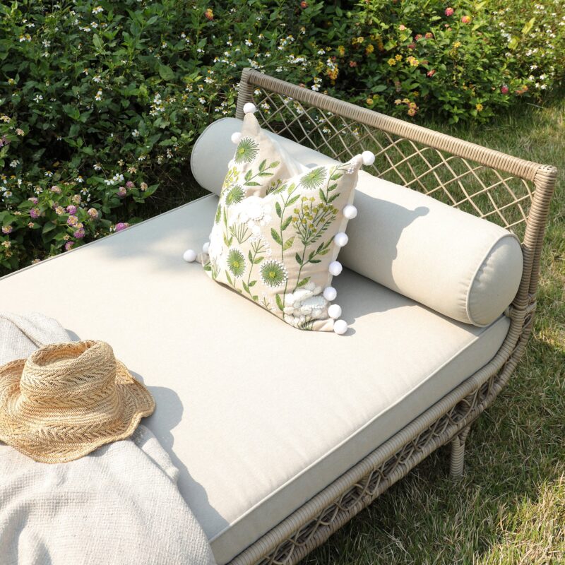 Willowbrook Lattice Weave Rattan Daybed, Natural - Image 6