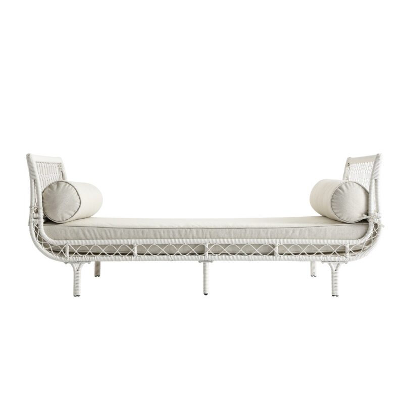 Willowbrook Lattice Weave Rattan Daybed, White - Image 10