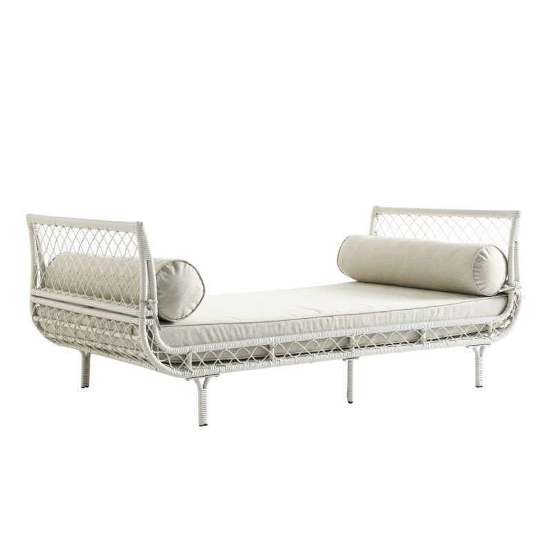 Willowbrook Lattice Weave Rattan Daybed, White - Image 11