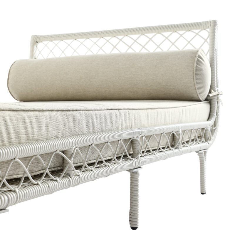 Willowbrook Lattice Weave Rattan Daybed, White - Image 16