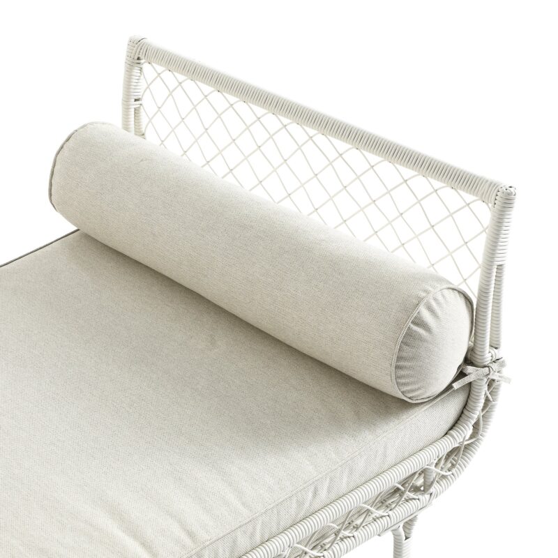 Willowbrook Lattice Weave Rattan Daybed, White - Image 17