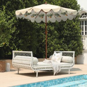 Willowbrook Lattice Weave Rattan Daybed, White