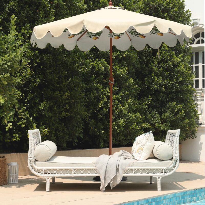 Willowbrook Lattice Weave Rattan Daybed, White - Image 3