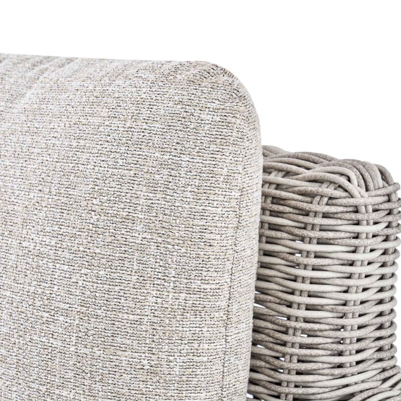 Bellagio Round Wicker Bistro Set with Rising Side Table, Light Grey - Image 9
