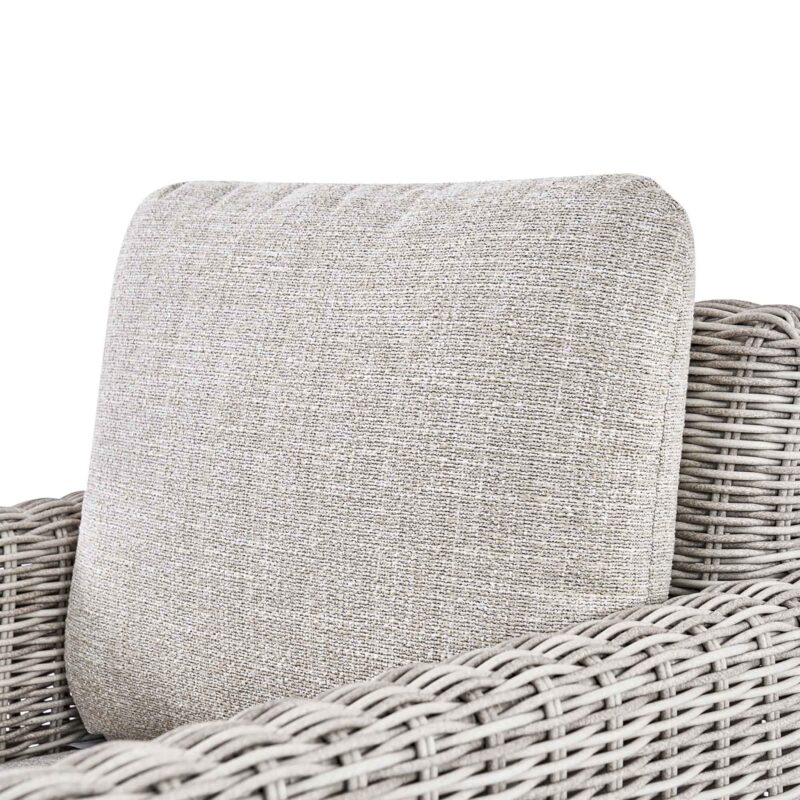 Bellagio Round Wicker Bistro Set with Rising Side Table, Light Grey - Image 10