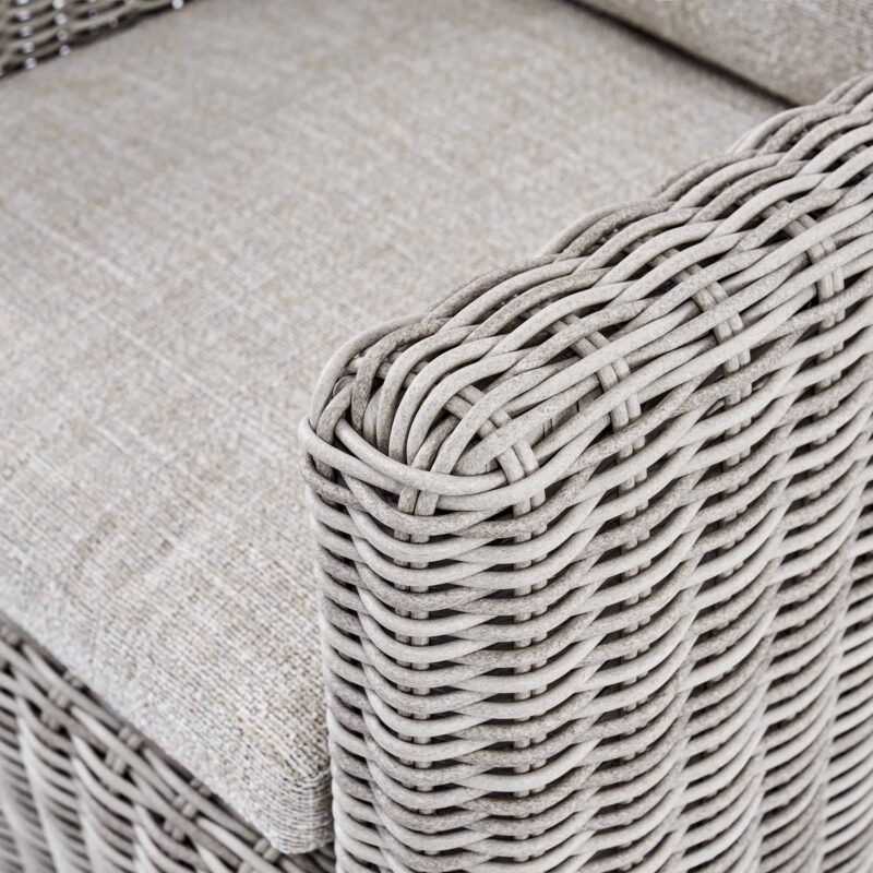 Bellagio Round Wicker Bistro Set with Rising Side Table, Light Grey - Image 13