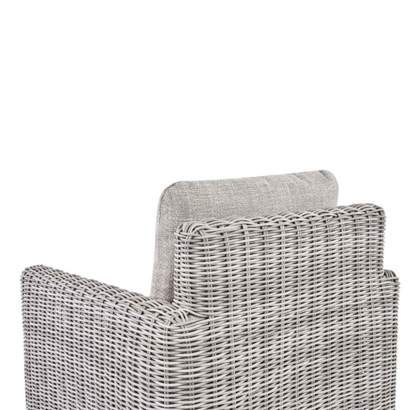 Bellagio Round Wicker Bistro Set with Rising Side Table, Light Grey - Image 14
