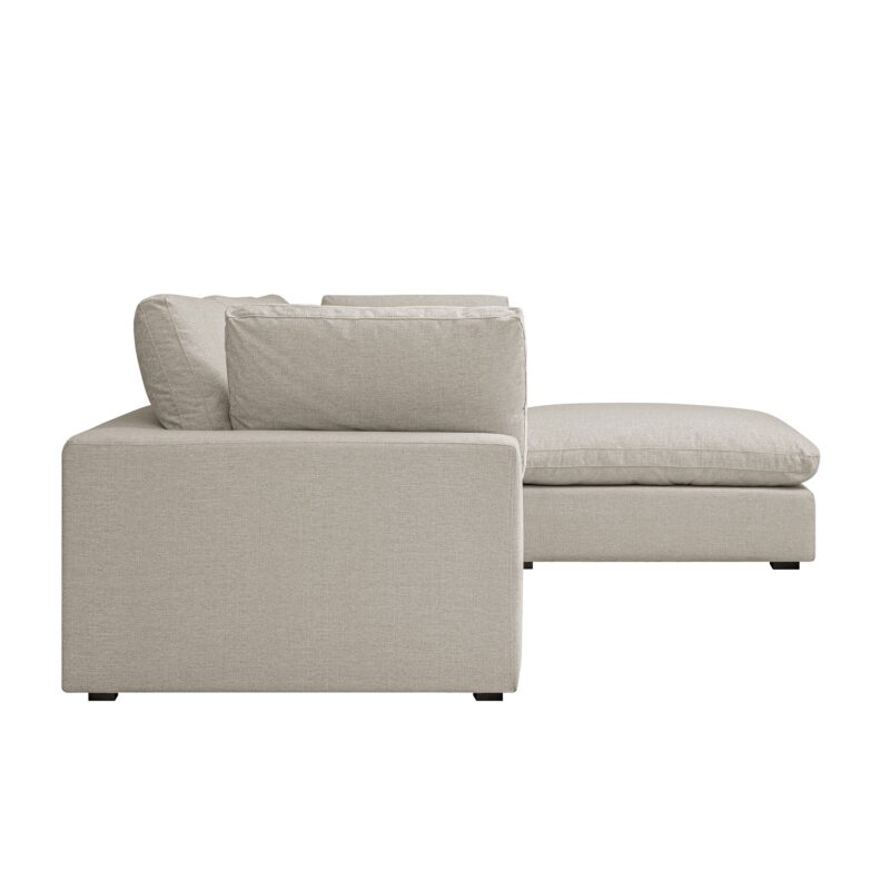 Lutyens Oatmeal Weave Fabric Modular Sofa, 3-Piece Chaise - Image 8