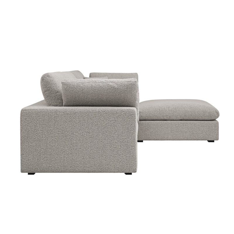 Lutyens Taupe Boucle Modular Sofa, 3-Piece Chaise - Image 5