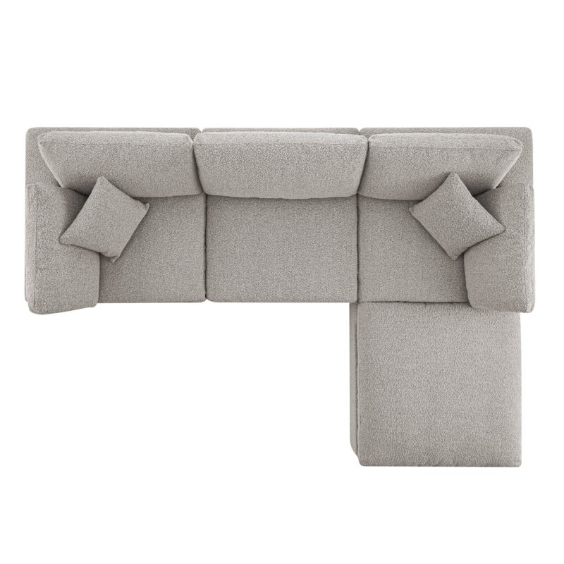 Lutyens Taupe Boucle Modular Sofa, 3-Piece Chaise - Image 7