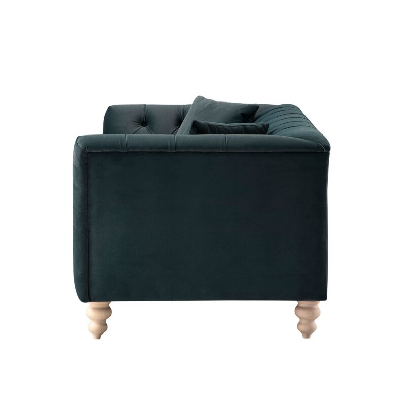 Ashby Chesterfield 2-Seater Sofa, Aegean Blue Velvet - Image 7