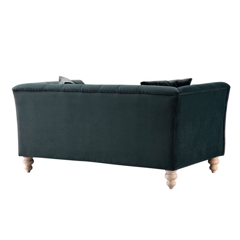 Ashby Chesterfield 2-Seater Sofa, Aegean Blue Velvet - Image 8
