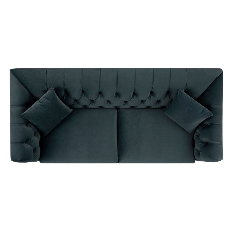 Ashby Chesterfield Large 3-Seater Sofa, Aegean Blue Velvet - Image 6