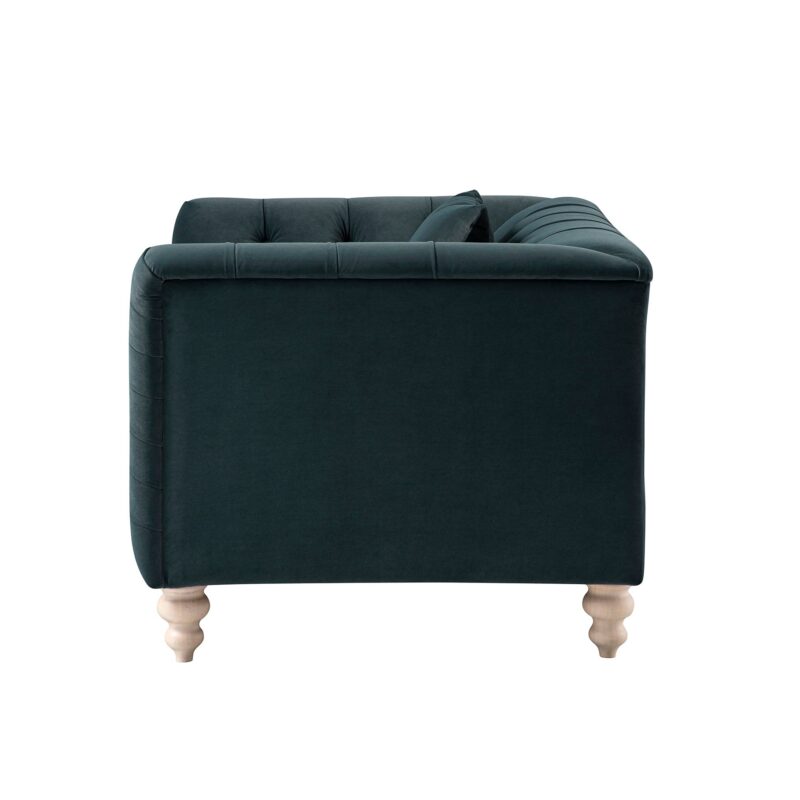 Ashby Chesterfield Loveseat, Aegean Blue Velvet - Image 13