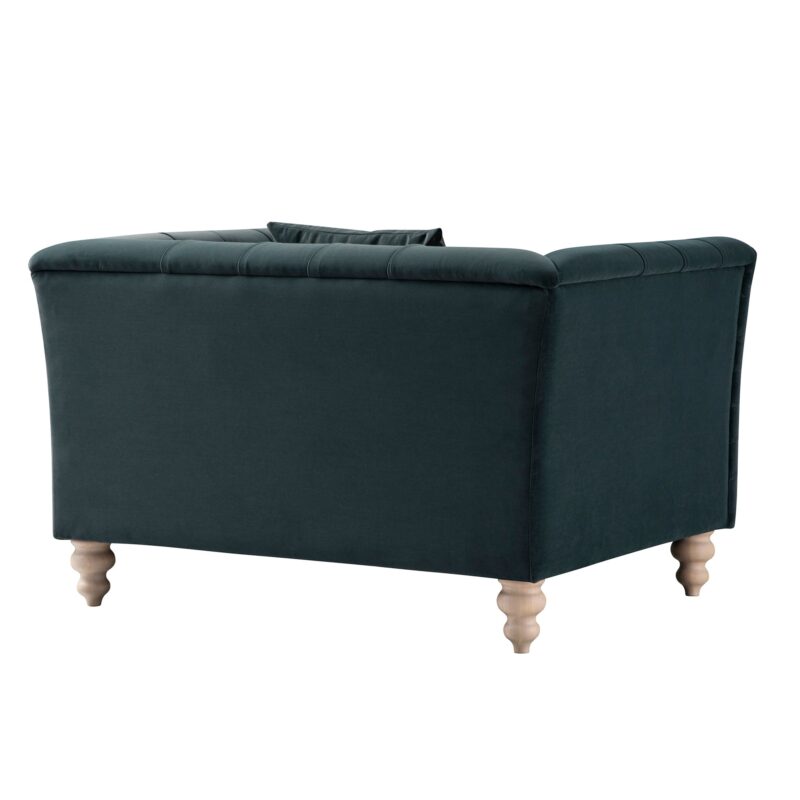 Ashby Chesterfield Loveseat, Aegean Blue Velvet - Image 14