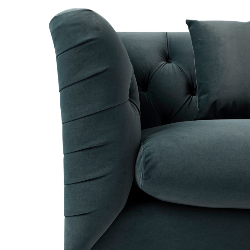 Ashby Chesterfield Loveseat, Aegean Blue Velvet - Image 15