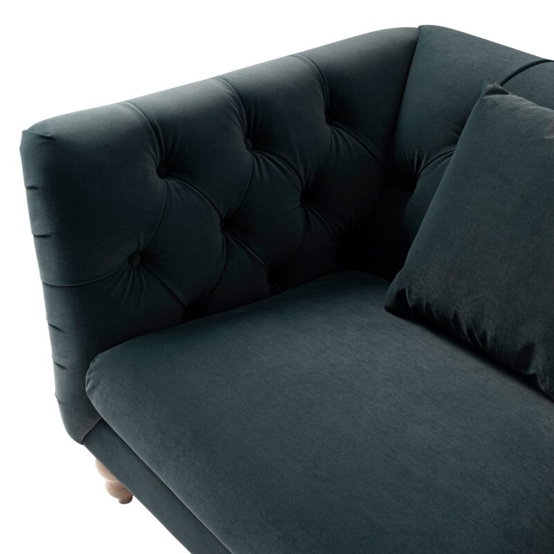 Ashby Chesterfield Loveseat, Aegean Blue Velvet - Image 17