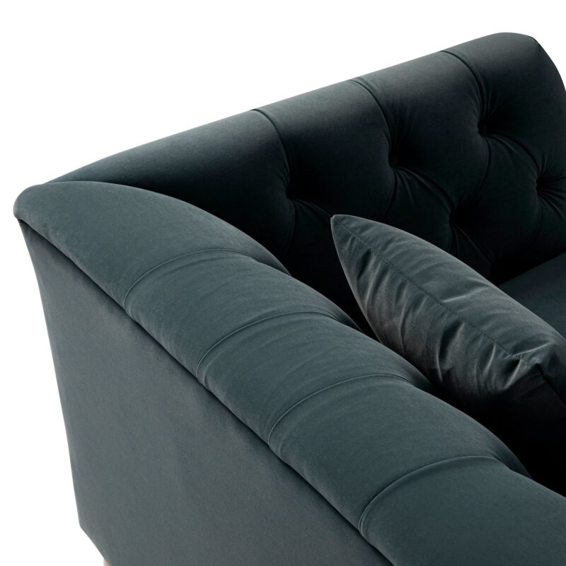 Ashby Chesterfield Loveseat, Aegean Blue Velvet - Image 19