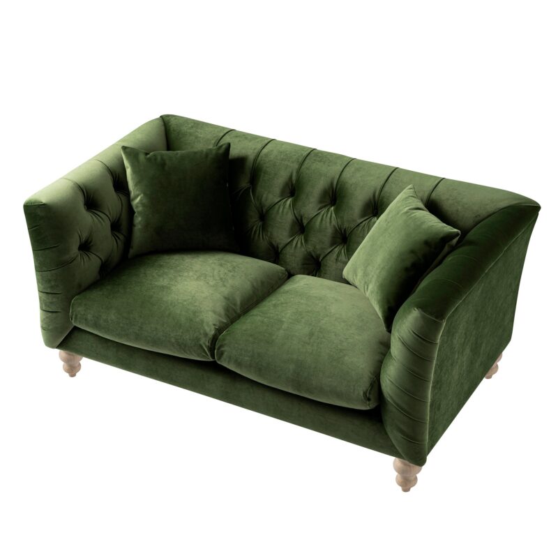 Ashby Chesterfield 2-Seater Sofa, Fern Green Velvet - Image 5