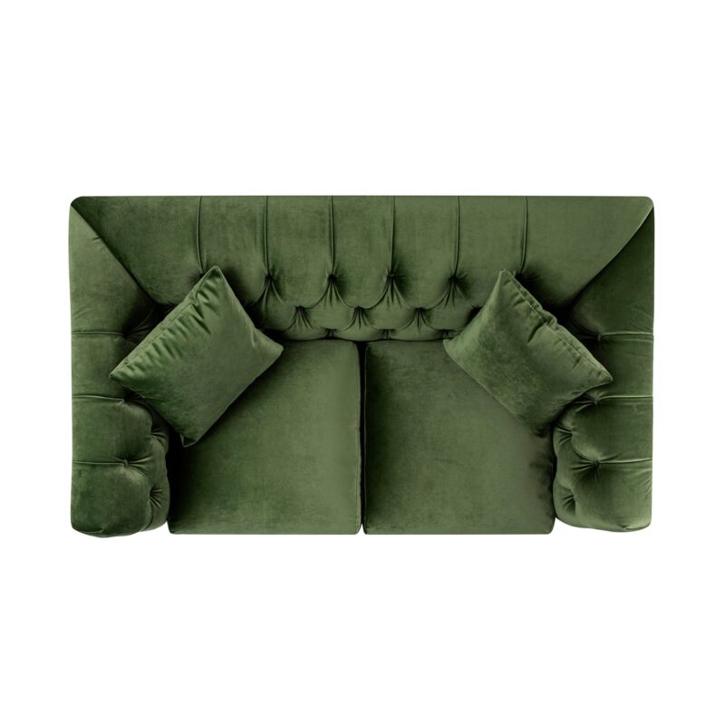Ashby Chesterfield 2-Seater Sofa, Fern Green Velvet - Image 6