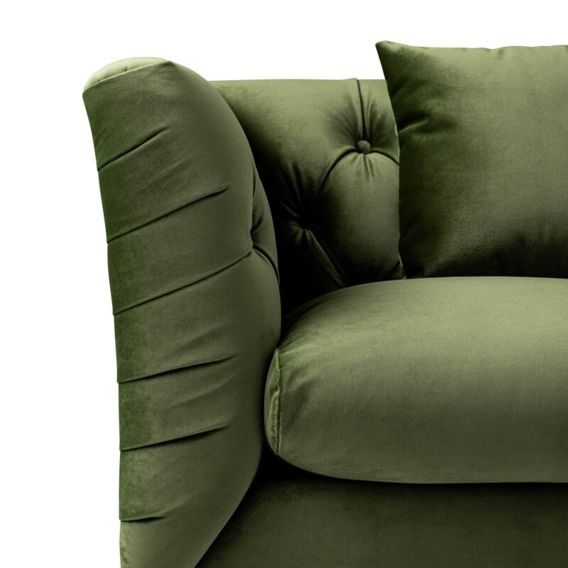 Ashby Chesterfield 2-Seater Sofa, Fern Green Velvet - Image 9