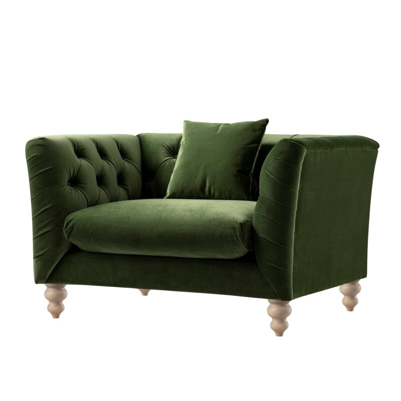 Ashby Chesterfield Loveseat, Fern Green Velvet - Image 2