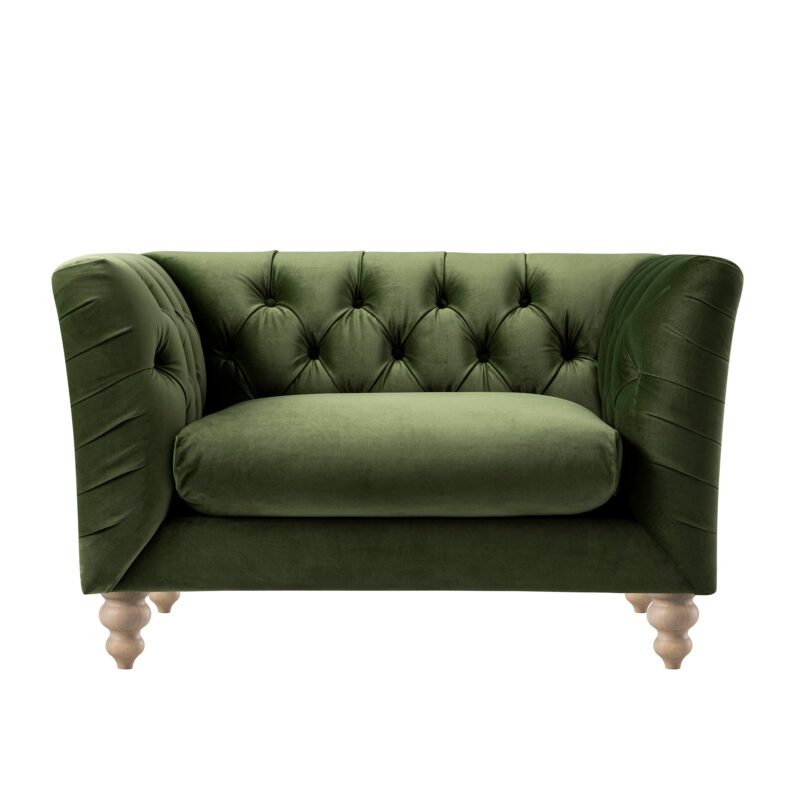 Ashby Chesterfield Loveseat, Fern Green Velvet - Image 4