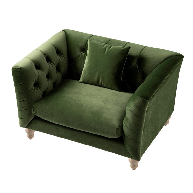 Ashby Chesterfield Loveseat, Fern Green Velvet - Image 5