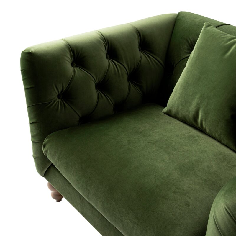 Ashby Chesterfield Loveseat, Fern Green Velvet - Image 9